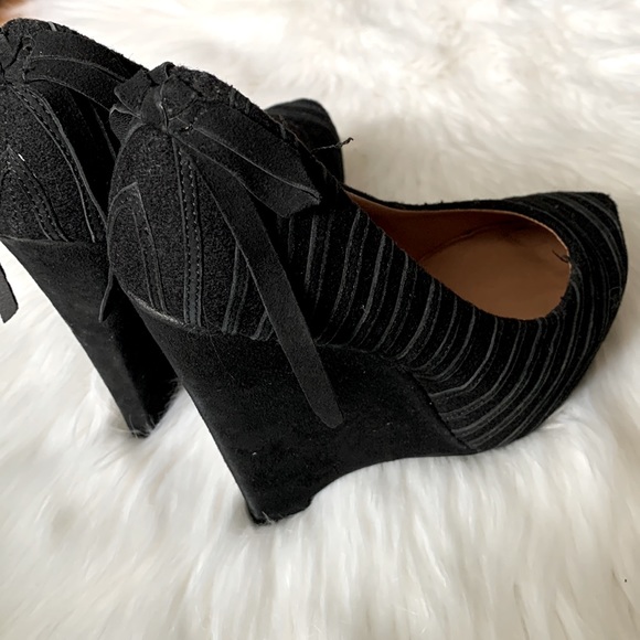 Naughty Monkey Leather Accented Suede Wedges - Picture 8 of 9